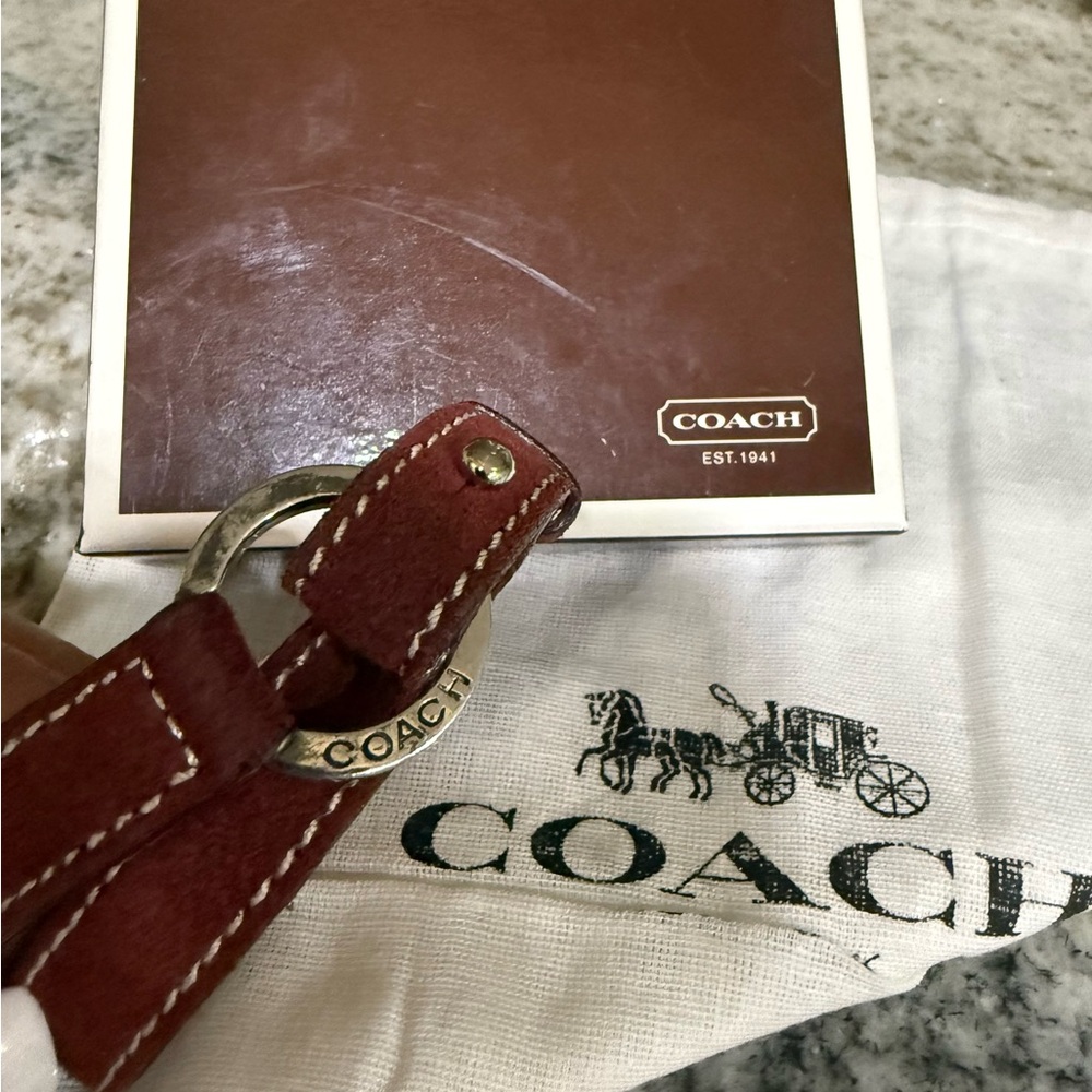 Coach Double Wrap Leather Bracelet with Stitched Detail